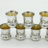19th Century French .950 Silver Set of Twelve Shot Cups Antique c1880 Paris