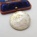 King George III Sterling Silver Crown Coin Brooch Antique 1820 Early