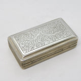 William IV Sterling Silver Floral Pattern Snuff Box Antique 1835 Birmingham