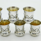 19th Century French .950 Silver Set of Twelve Shot Cups Antique c1880 Paris