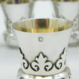 19th Century French .950 Silver Set of Twelve Shot Cups Antique c1880 Paris