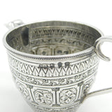 Victorian Sterling Silver Cross Pattern Cream Jug 1890 Birmingham Antique