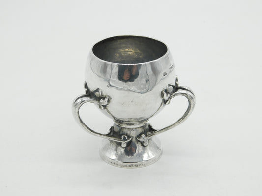 Art Nouveau Sterling Silver Planished Tyg Wine Goblet 1901 London Antique