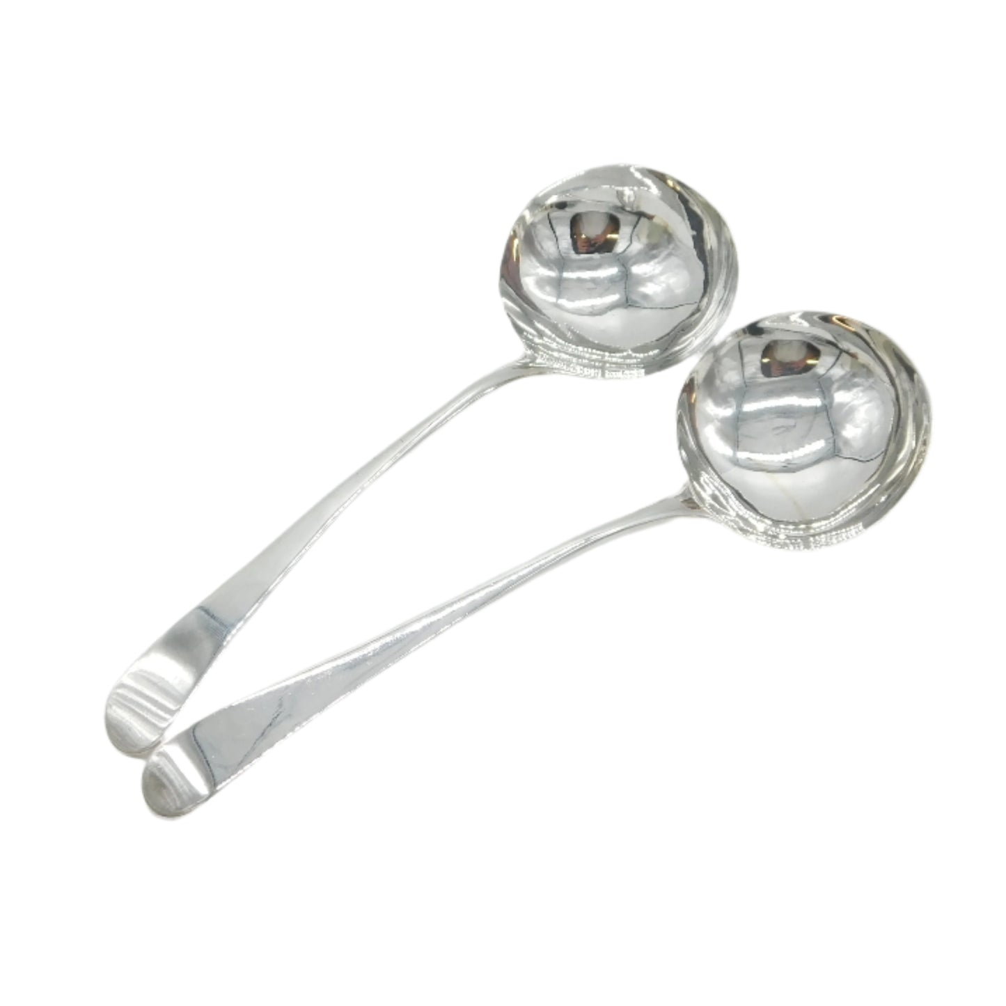 George III Pair of Sterling Silver Sauce Ladles Antique 1801 London John Emes
