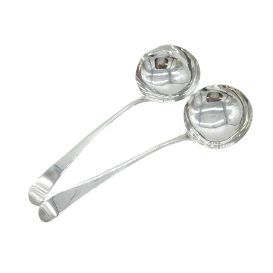 George III Pair of Sterling Silver Sauce Ladles Antique 1801 London John Emes
