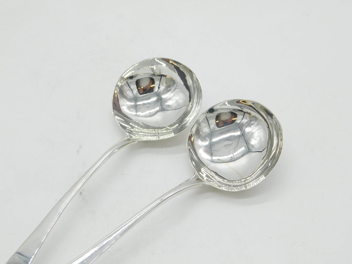 George III Pair of Sterling Silver Sauce Ladles Antique 1801 London John Emes