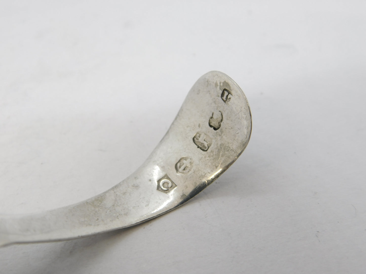 George III Sterling Silver Bright Cut Tea Caddy Spoon Antique 1800 Birmingham
