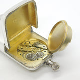 Victorian Sterling Silver Combination Vesta, Sovereign Case & Watch Antique 1888 Chester