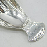 George III Sterling Silver 'Hand' Tea Caddy Spoon Antique 1811 London, Josiah Snatt