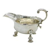 George II Sterling Silver Paw Foot Sauce Boat Antique 1735 London John Swift
