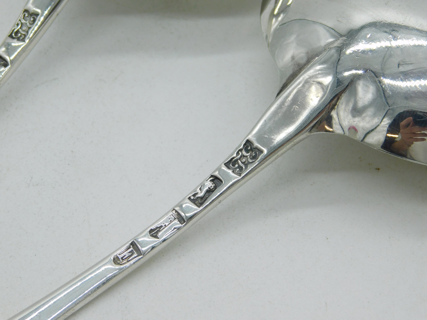 George III Pair of Sterling Silver Sauce Ladles Antique 1801 London John Emes