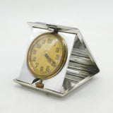Art Deco Sterling Silver Travelling 8 Day Pocket Watch Clock Antique Birmingham