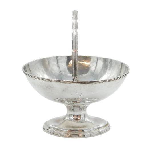 George III Sterling Silver Crested Pedestal Sugar Basket Antique 1792 London