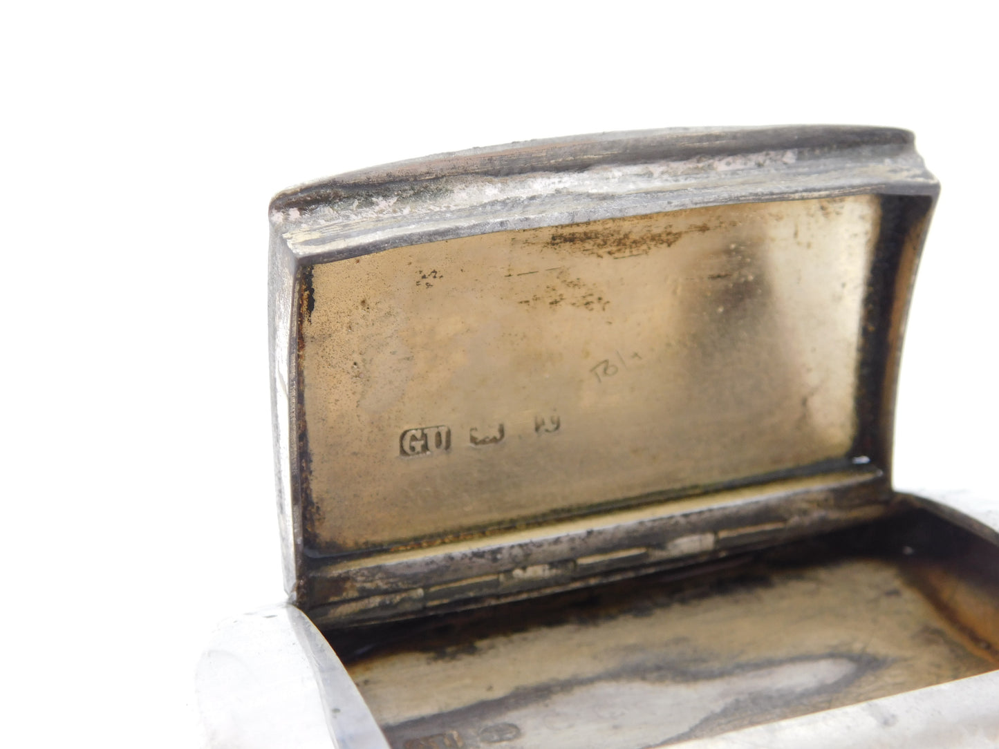 Victorian Sterling Silver Snuff Box Antique 1846 Birmingham George Unite