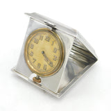 Art Deco Sterling Silver Travelling 8 Day Pocket Watch Clock Antique Birmingham