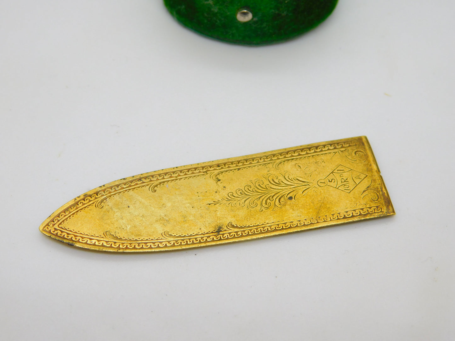 Victorian Gilt Metal Pointing Finger 'Trademark' Bookmark Antique c1840