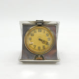 Art Deco Sterling Silver Travelling 8 Day Pocket Watch Clock Antique Birmingham