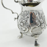 Early Georgian Sterling Silver Floral Pattern Cream Jug c1750 Antique George II