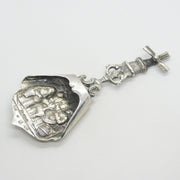 Edwardian Sterling Silver Pub Scene Windmill Tea Caddy Spoon 1909 Chester