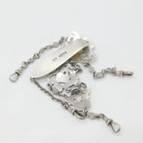 Victorian Sterling Silver Cherub Pattern Sewing Chatelaine Antique 1898 London