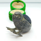 Victorian Spelter Metal Novelty Pin Cushion Baby Chick Form Antique c1890