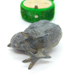 Victorian Spelter Metal Novelty Pin Cushion Baby Chick Form Antique c1890