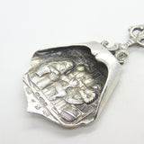 Edwardian Sterling Silver Pub Scene Windmill Tea Caddy Spoon 1909 Chester