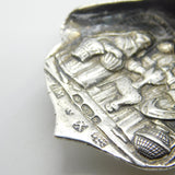 Edwardian Sterling Silver Pub Scene Windmill Tea Caddy Spoon 1909 Chester