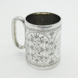 Victorian Sterling Silver Floral Pattern Christening Mug 1897 Birmingham Antique