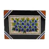 19th Century Black Marble Set Micro-Mosaic Floral Plaque Antique c1860
