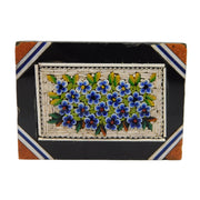 19th Century Black Marble Set Micro-Mosaic Floral Plaque Antique c1860
