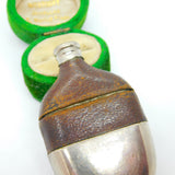 Victorian Silver Plated Novelty Miniature Hip Flask Vesta Case Antique 1880