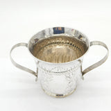 George III Sterling Silver Floral Pattern Loving Cup Antique 1768 London