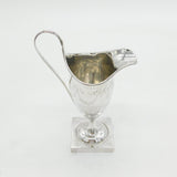 George III Sterling Silver Floral Pattern Pedestal Cream Jug Antique 1790 London