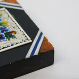 19th Century Black Marble Set Micro-Mosaic Floral Plaque Antique c1860