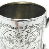 Victorian Sterling Silver Floral Pattern Christening Mug 1897 Birmingham Antique
