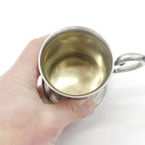 Early Victorian Sterling Silver Floral Pattern Christening Mug Antique 1845