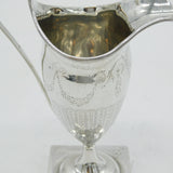 George III Sterling Silver Floral Pattern Pedestal Cream Jug Antique 1790 London