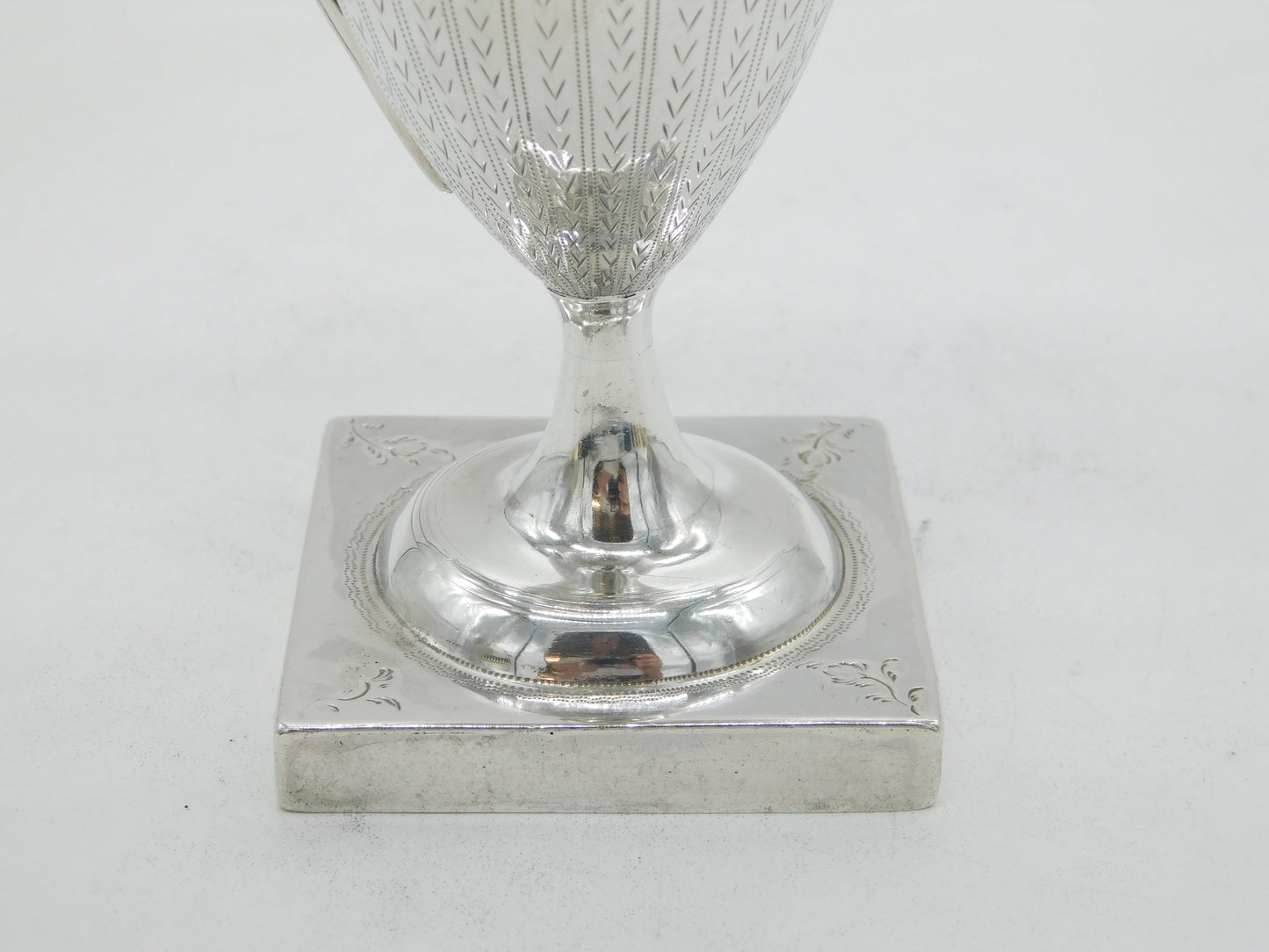 George III Sterling Silver Floral Pattern Pedestal Cream Jug Antique 1790 London