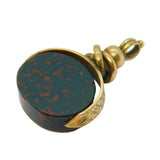 Victorian 9ct Gold Topped Bloodstone Spinner Fob Pendant Antique c1890