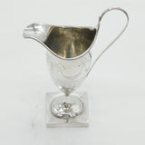 George III Sterling Silver Floral Pattern Pedestal Cream Jug Antique 1790 London