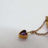 Victorian 15ct Yellow Gold & Paste Set Heart Drop Necklace Antique c1890
