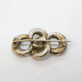 Victorian Scottish Sterling Silver Green Malachite Knotted Brooch Antique c1860