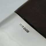 Large Sterling Silver, Leather & Glass Hip Flask & Stirrup Cup Antique 1937 Sheffield