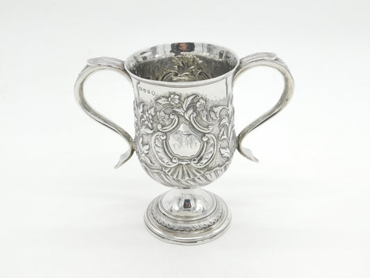 Georgian Sterling Silver Floral Loving Cup Trophy 1794 London Antique Bateman