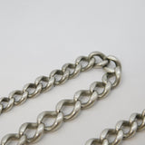 Victorian Sterling Silver Graduating Albert Watch Chain Antique c1890