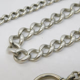 Victorian Sterling Silver Graduating Albert Watch Chain Antique c1890