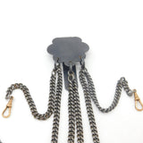 Victorian Cut Steel Chatelaine with Rolled Gold Dog Clips Antique c1860
