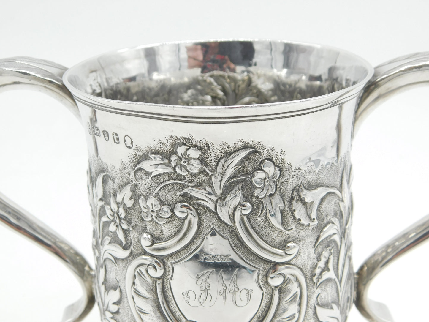 Georgian Sterling Silver Floral Loving Cup Trophy 1794 London Antique Bateman