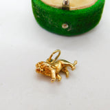 9ct Yellow Gold Leo the Lion Zodiac Charm Pendant Vintage 1971 Birmingham